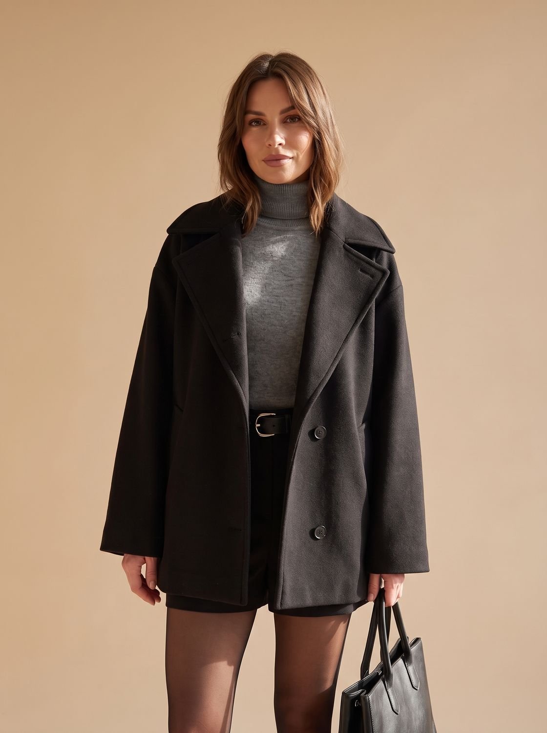 Damen Mantel mit oversized Schnitt und eleganter Knopfleiste - 5 - Jasminaboutique.com