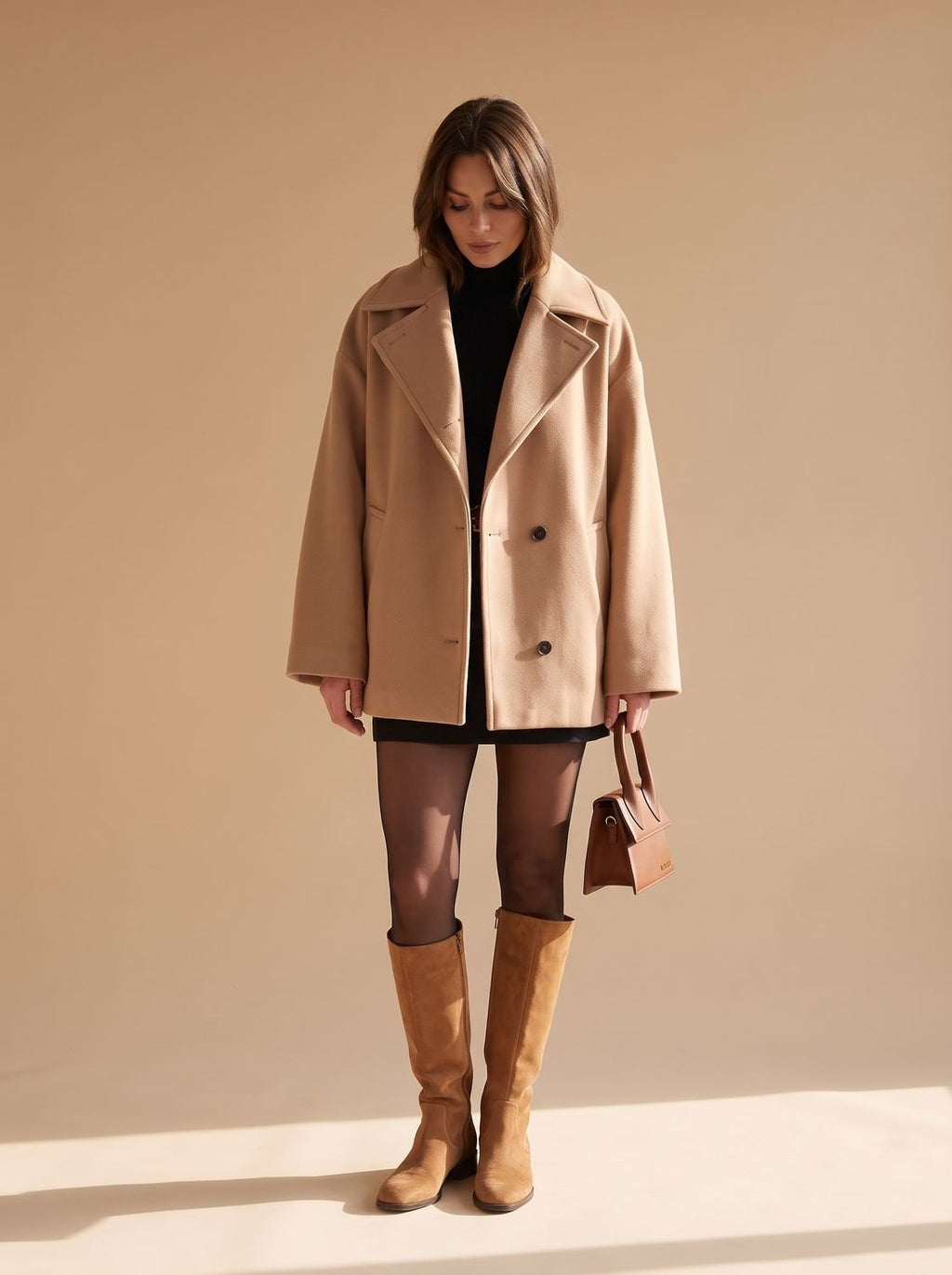 Damen Mantel mit oversized Schnitt und eleganter Knopfleiste - 10 - Jasminaboutique.com