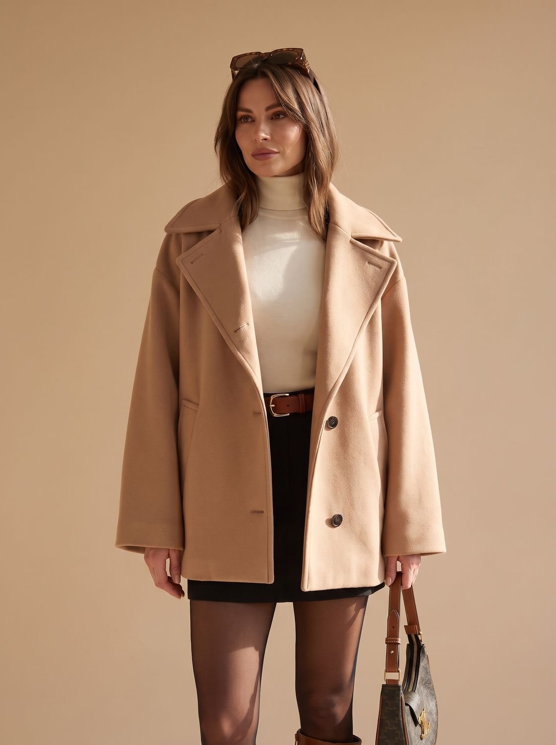 Damen Mantel mit oversized Schnitt und eleganter Knopfleiste - 15 - Jasminaboutique.com