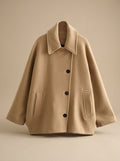 Damen Mantel mit oversized Schnitt und eleganter Knopfleiste - 17 - Jasminaboutique.com