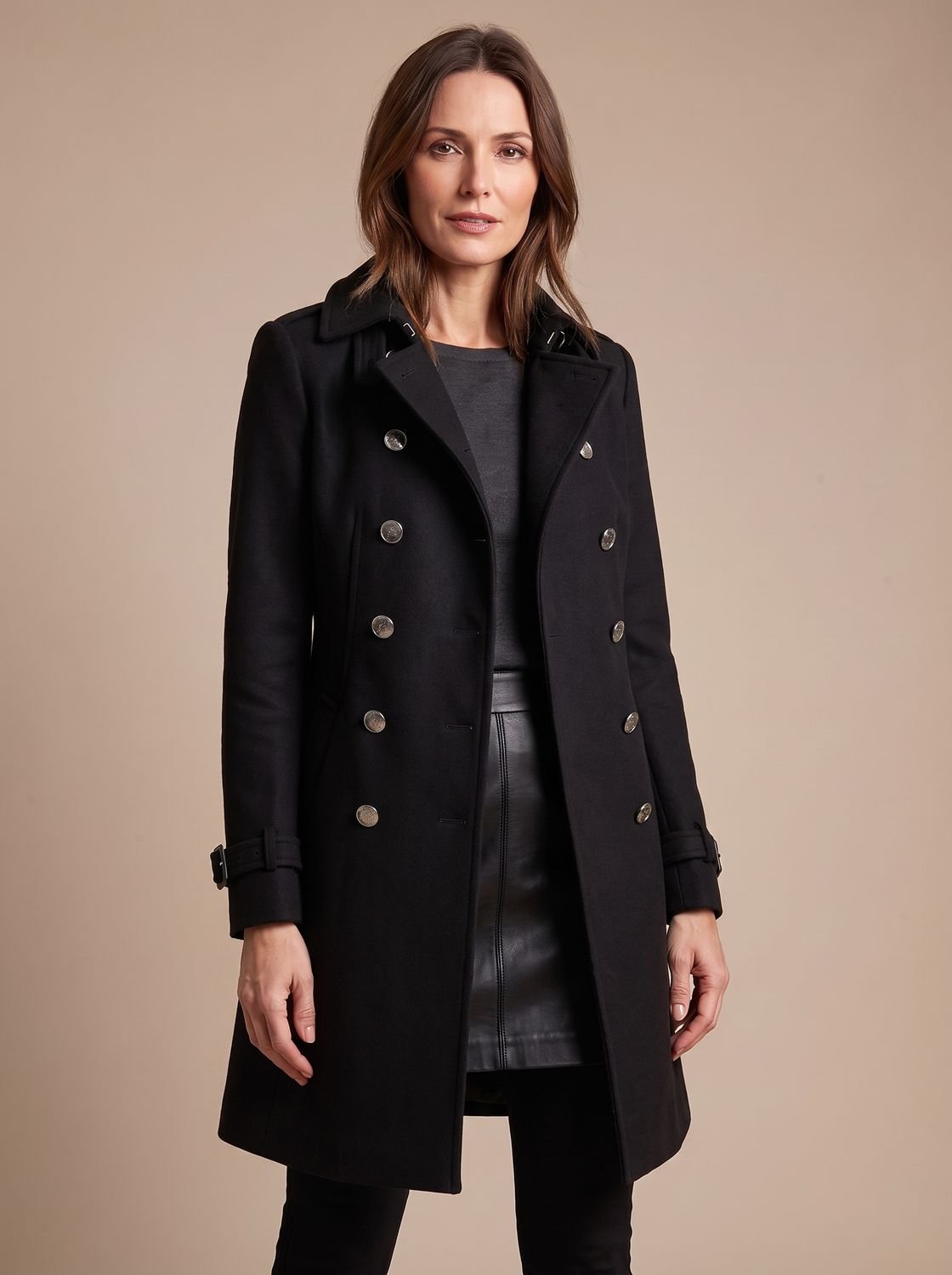 Damen Eleganter Doppelreihiger Mantel mit Knöpfen - 2 - Jasminaboutique.com