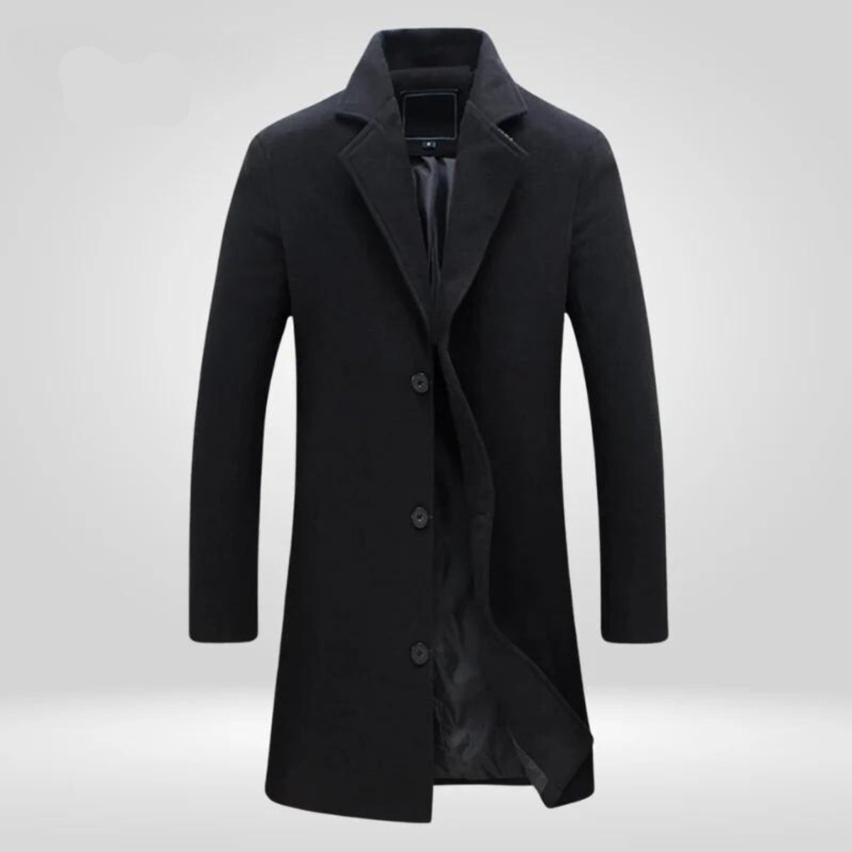 Herren Mantel Einreihiger Langer Schnitt mit Revers-Kragen - 3 - Jasminaboutique.com
