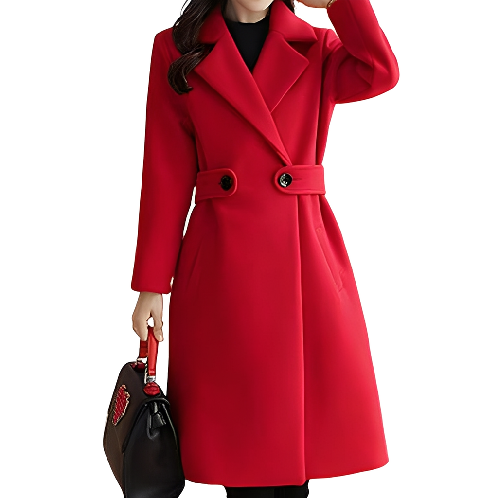 Damen Mantel mit klassischem Schnitt und Taillengürtel - 2 - Jasminaboutique.com