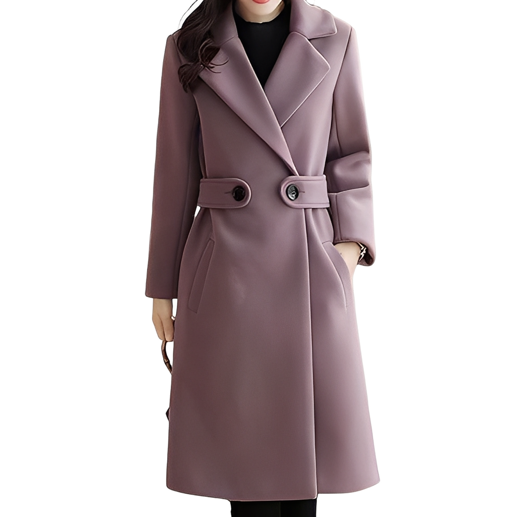 Damen Mantel mit klassischem Schnitt und Taillengürtel - 5 - Jasminaboutique.com