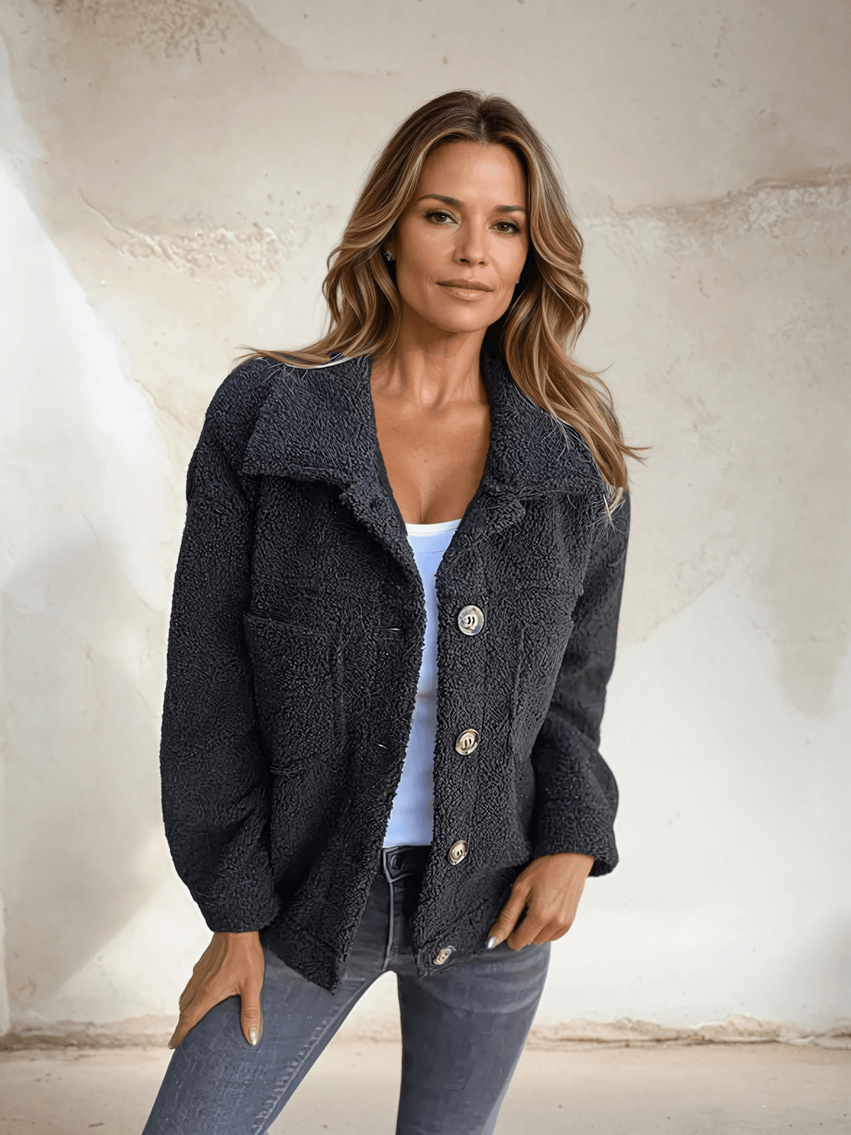 Jacket Damen mit lässigem Schnitt und praktischen Taschen - 2 - Jasminaboutique.com