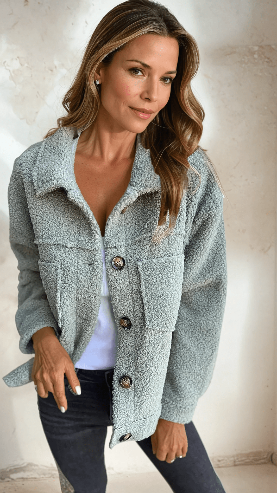 Jacket Damen mit lässigem Schnitt und praktischen Taschen - 3 - Jasminaboutique.com