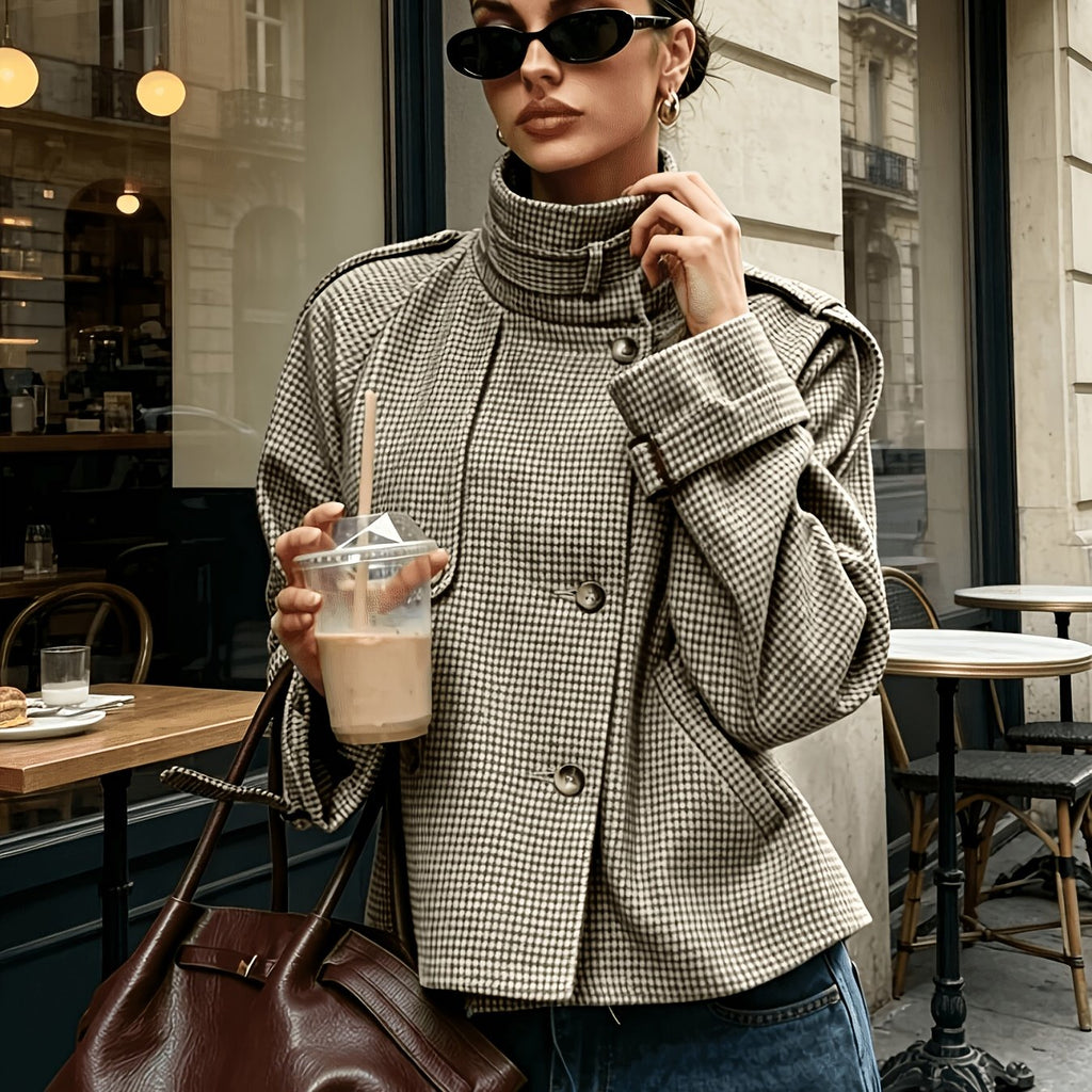 Jacke Damen mit hohem Kragen und klassischem Schnitt - 1 - Jasminaboutique.com