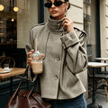 Jacke Damen mit hohem Kragen und klassischem Schnitt - 1 - Jasminaboutique.com