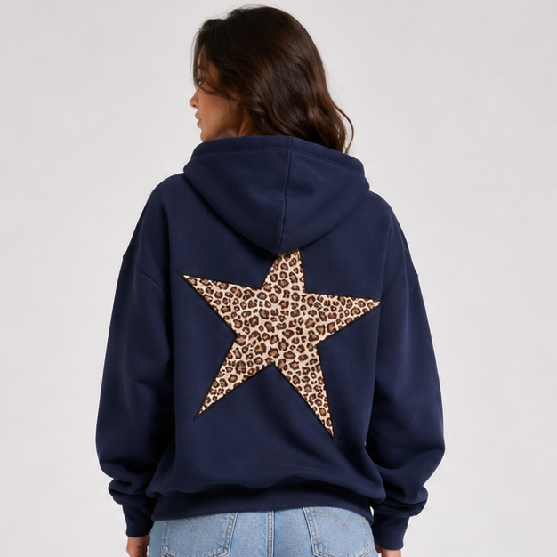 Hoodie Damen mit lässigem Schnitt und auffälligem Detail - 1 - Jasminaboutique.com