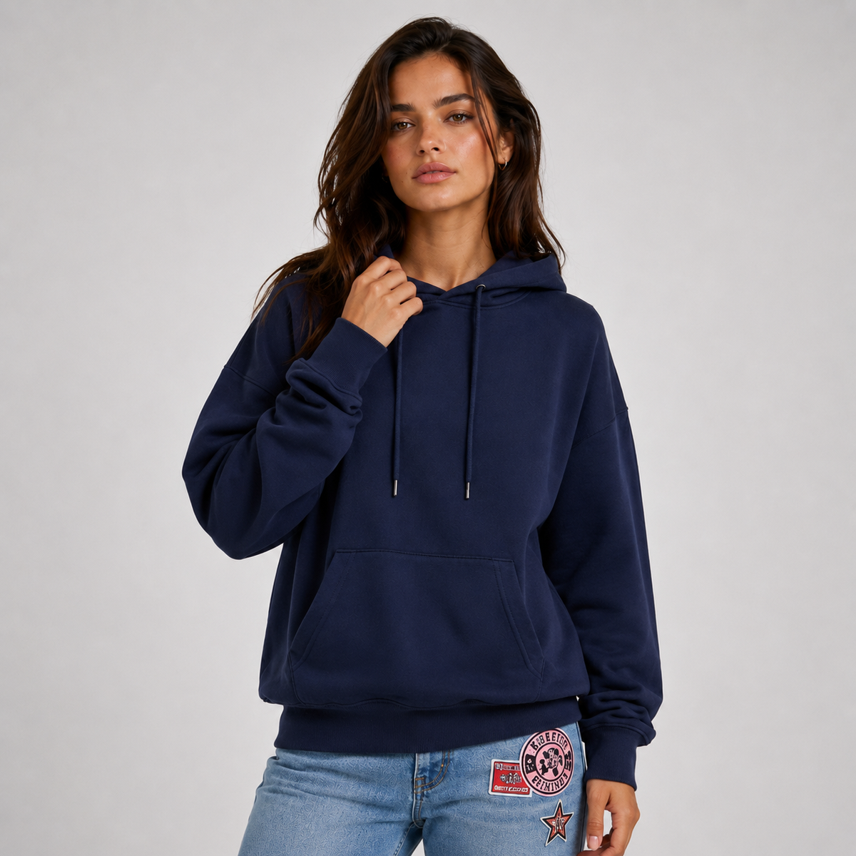 Hoodie Damen mit lässigem Schnitt und auffälligem Detail - 7 - Jasminaboutique.com