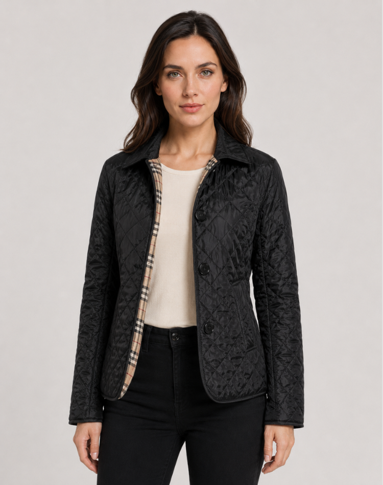 Damen Jacke mit klassischem Schnitt und elegantem Kragen - 2 - Jasminaboutique.com
