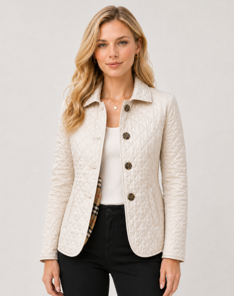 Damen Jacke mit klassischem Schnitt und elegantem Kragen - 3 - Jasminaboutique.com