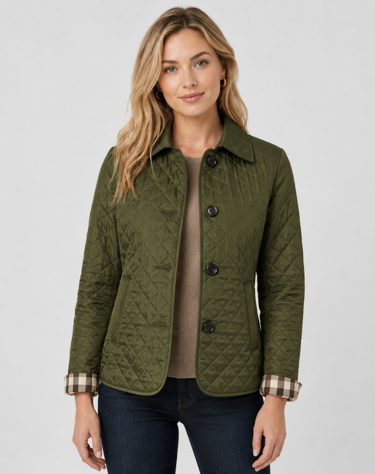 Damen Jacke mit klassischem Schnitt und elegantem Kragen - 13 - Jasminaboutique.com