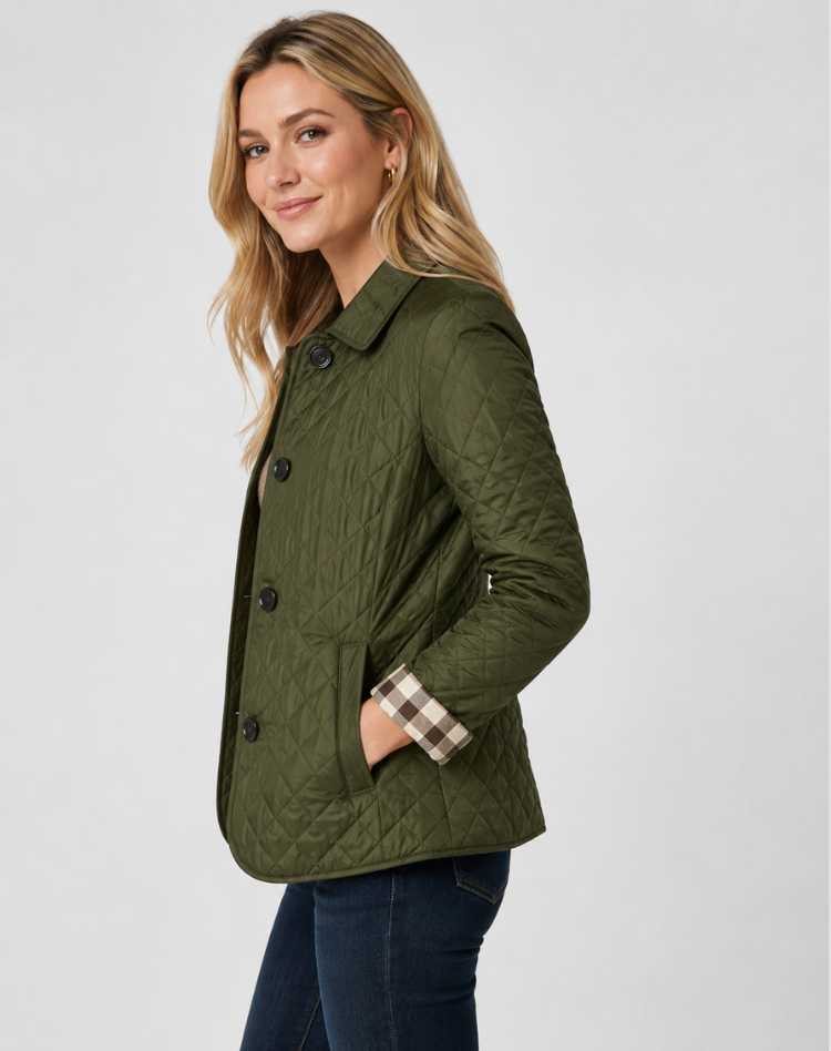 Damen Jacke mit klassischem Schnitt und elegantem Kragen - 14 - Jasminaboutique.com