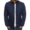 Männliche Steppjacke mit Stehkragen und Reißverschluss - 3 - Jasminaboutique.com