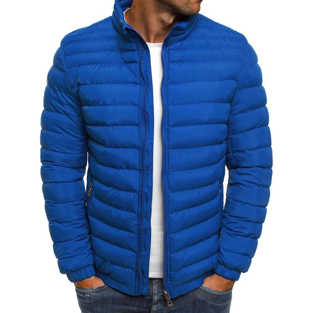 Männliche Steppjacke mit Stehkragen und Reißverschluss - 8 - Jasminaboutique.com