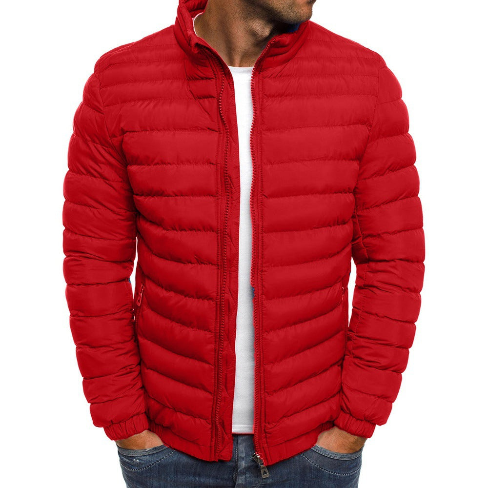 Männliche Steppjacke mit Stehkragen und Reißverschluss - 12 - Jasminaboutique.com