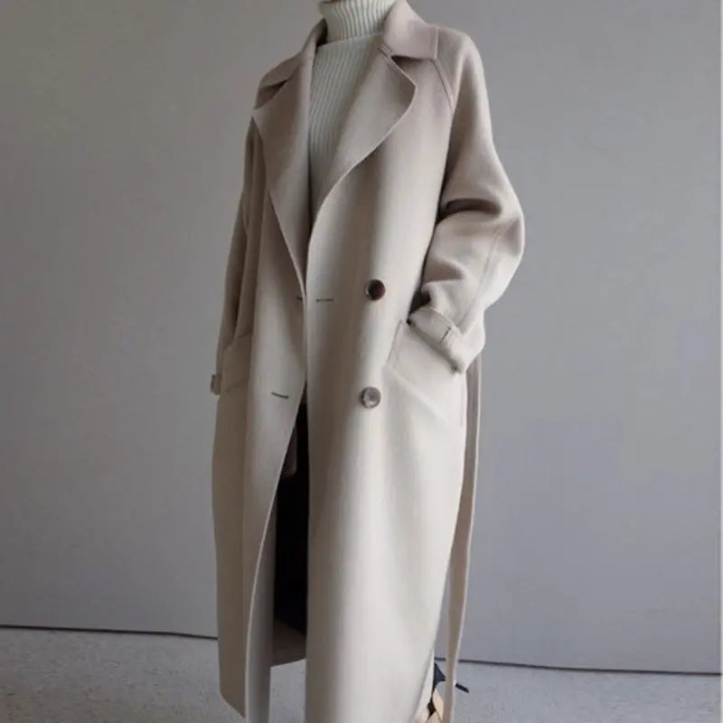 Damen Mantel mit lässigem Schnitt und tailliertem Gürtel - 1 - Jasminaboutique.com