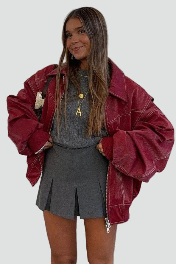 Bomberjacke Damen mit lässigem Schnitt und praktischen Taschen - 2 - Jasminaboutique.com
