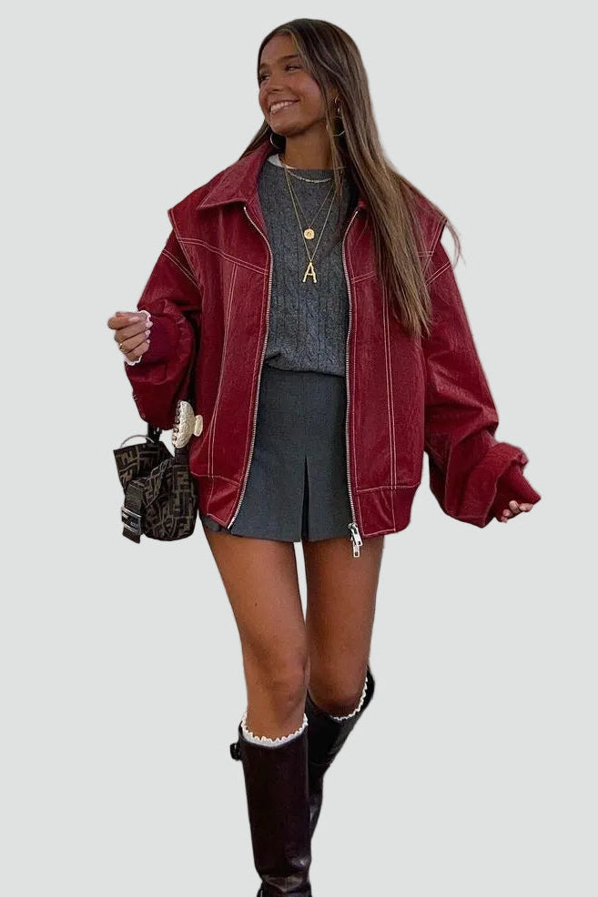 Bomberjacke Damen mit lässigem Schnitt und praktischen Taschen - 7 - Jasminaboutique.com