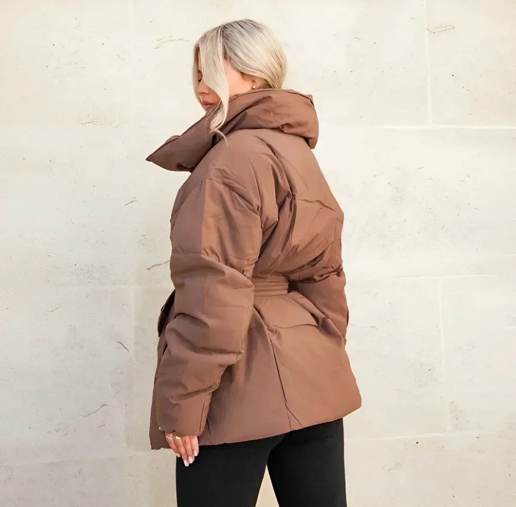 Damenjacke Oversize mit Gürtel und großem Kragen - 7 - Jasminaboutique.com