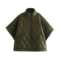 Damen Jacke Oversize mit hohem Kragen und praktischen Taschen - 6 - Jasminaboutique.com