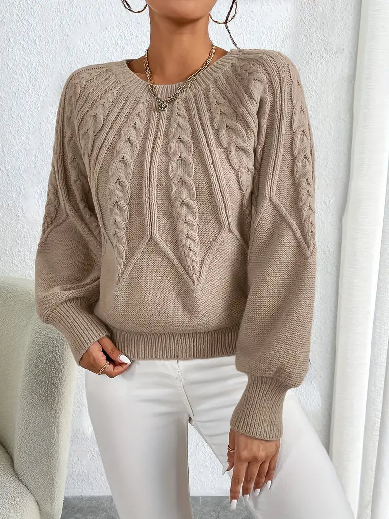 Pullover Damen mit strukturiertem Schnitt und puffigen Ärmeln - 1 - Jasminaboutique.com