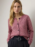 Cardigan Damen mit Rundhalsausschnitt und Knopfleiste - 1 - Jasminaboutique.com