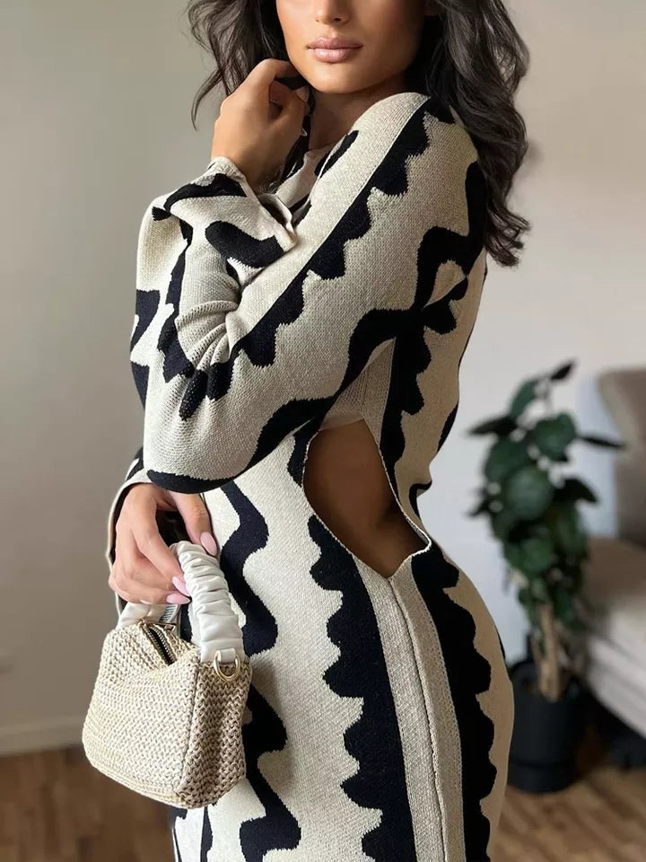 Maxikleid Damen mit weitem Schnitt und eleganten Details - 4 - Jasminaboutique.com