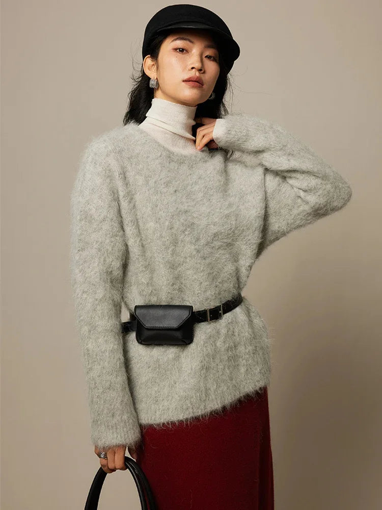 Pullover Damen mit Rundhalsausschnitt und lockerer Passform - 4 - Jasminaboutique.com