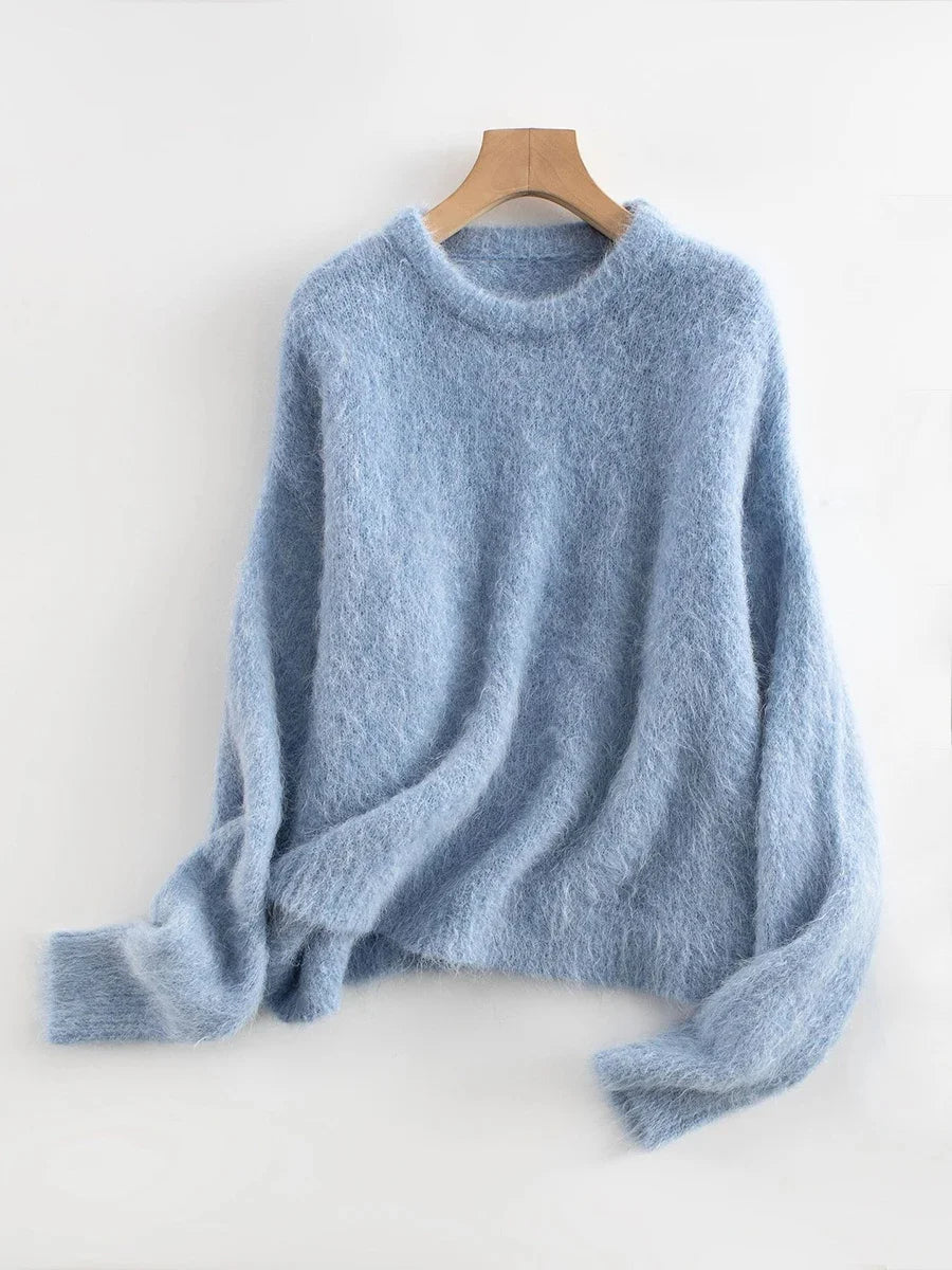 Pullover Damen mit Rundhalsausschnitt und lockerer Passform - 6 - Jasminaboutique.com