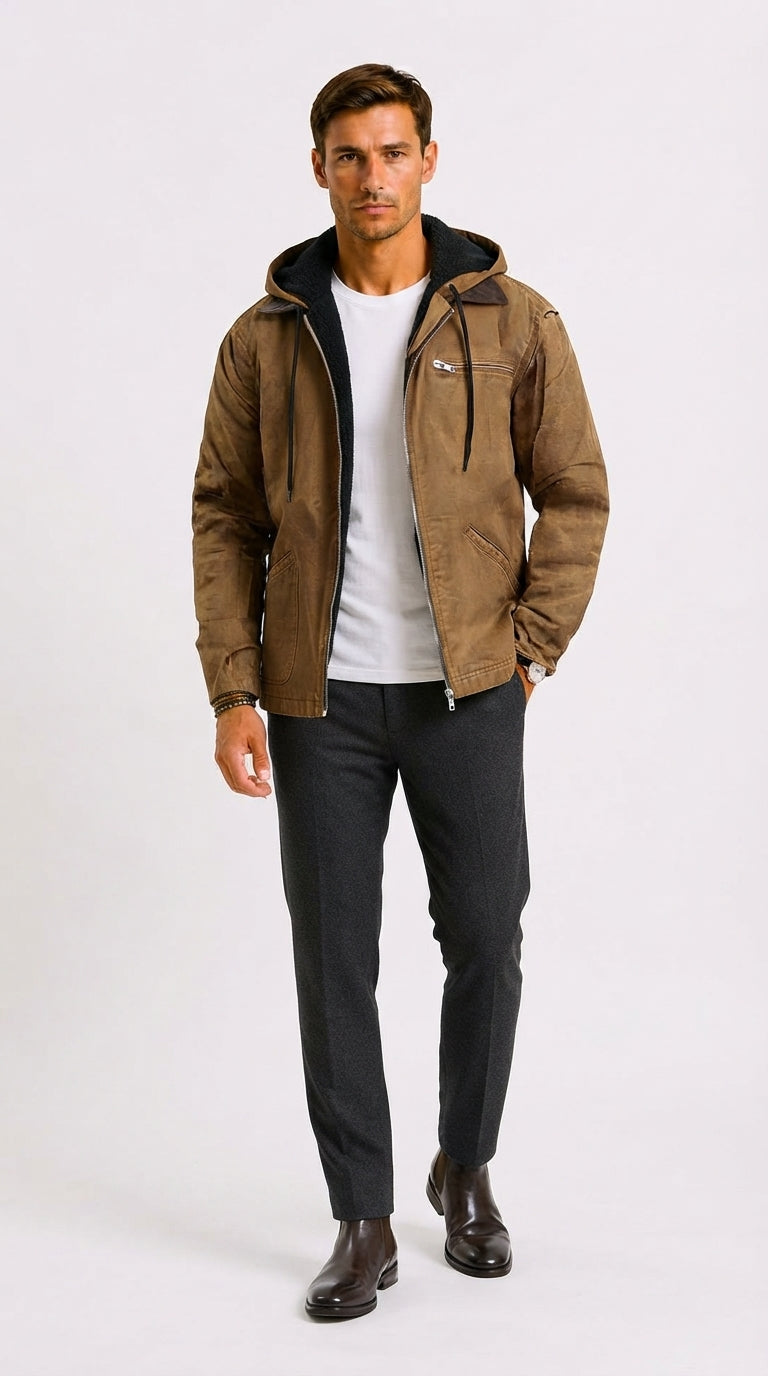 Jacke Herren mit Kapuze und sportlichem Schnitt - 1 - Jasminaboutique.com