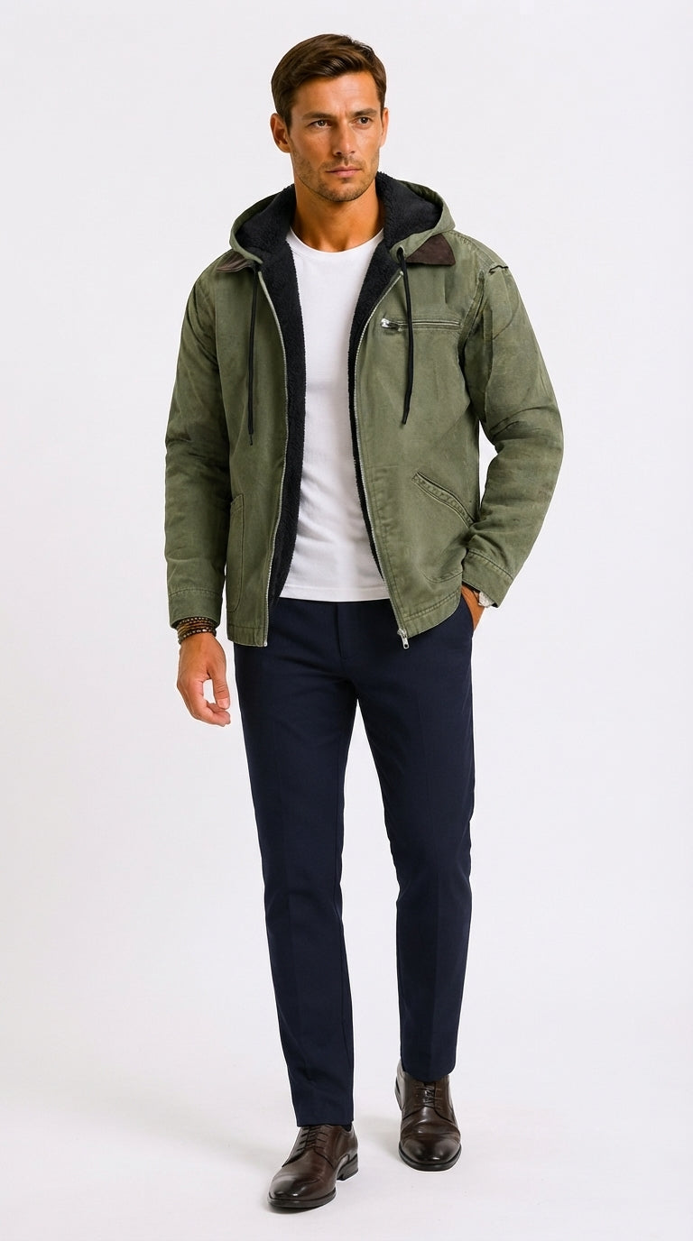 Jacke Herren mit Kapuze und sportlichem Schnitt - 4 - Jasminaboutique.com