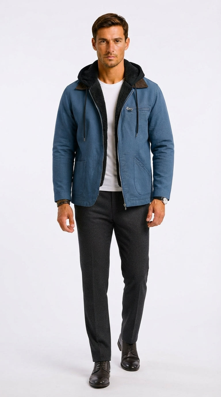 Jacke Herren mit Kapuze und sportlichem Schnitt - 5 - Jasminaboutique.com
