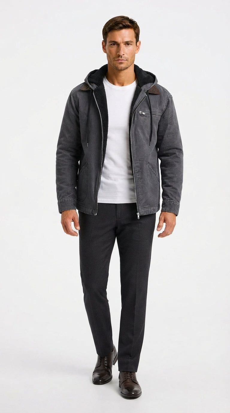 Jacke Herren mit Kapuze und sportlichem Schnitt - 6 - Jasminaboutique.com