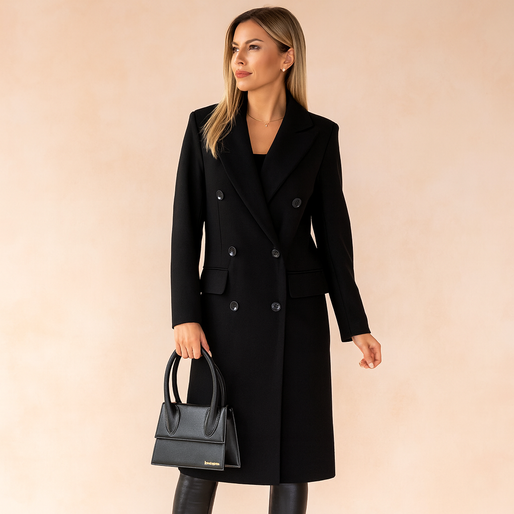 Damen Mantel mit doppelter Knopfleiste und elegantem Schnitt - 5 - Jasminaboutique.com