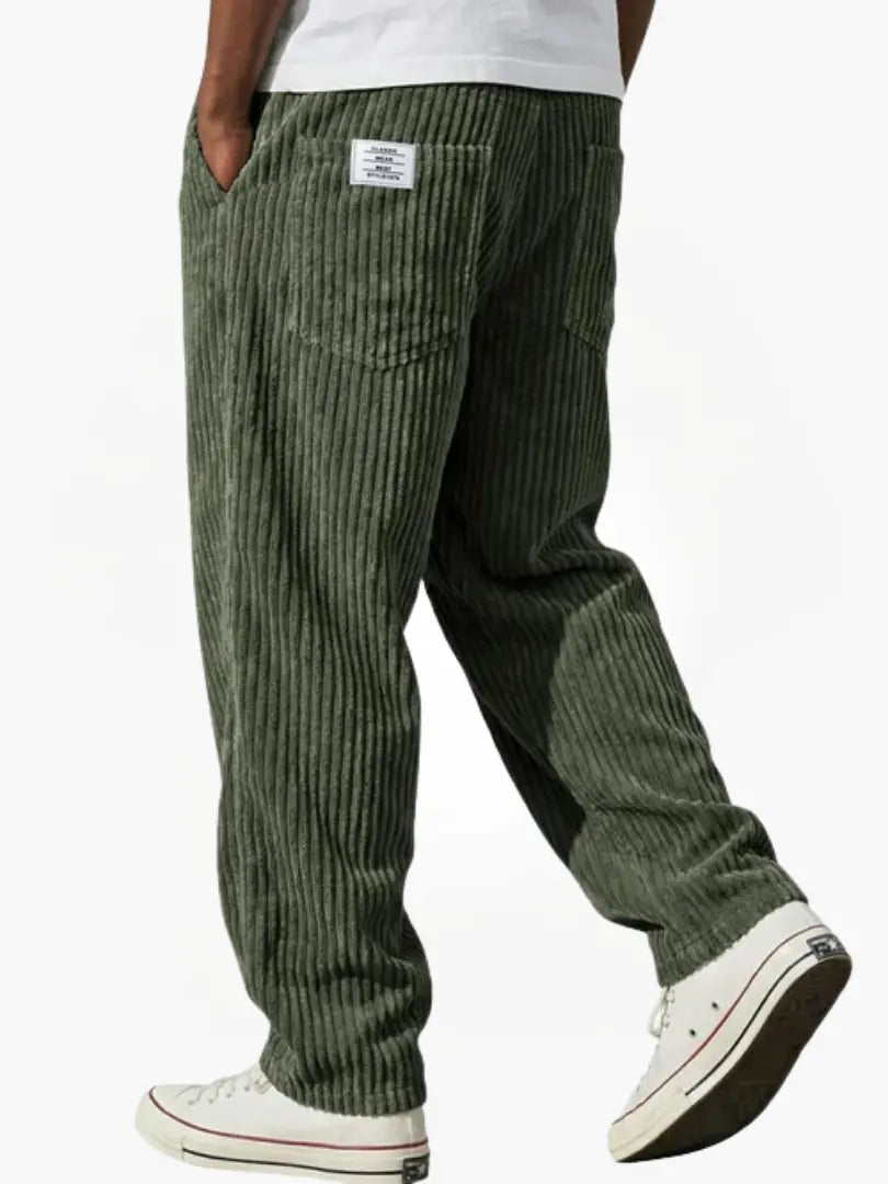 Herren Hosen aus Cord mit lockerer Passform und praktischen Taschen - 8 - Jasminaboutique.com
