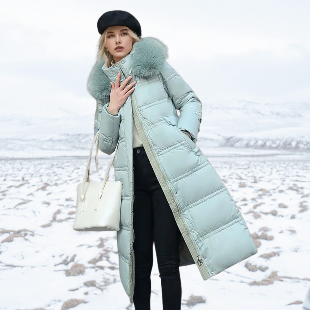 Wintermantel Damen - Langer Schnitt mit auffälligem Kragen - 3 - Jasminaboutique.com