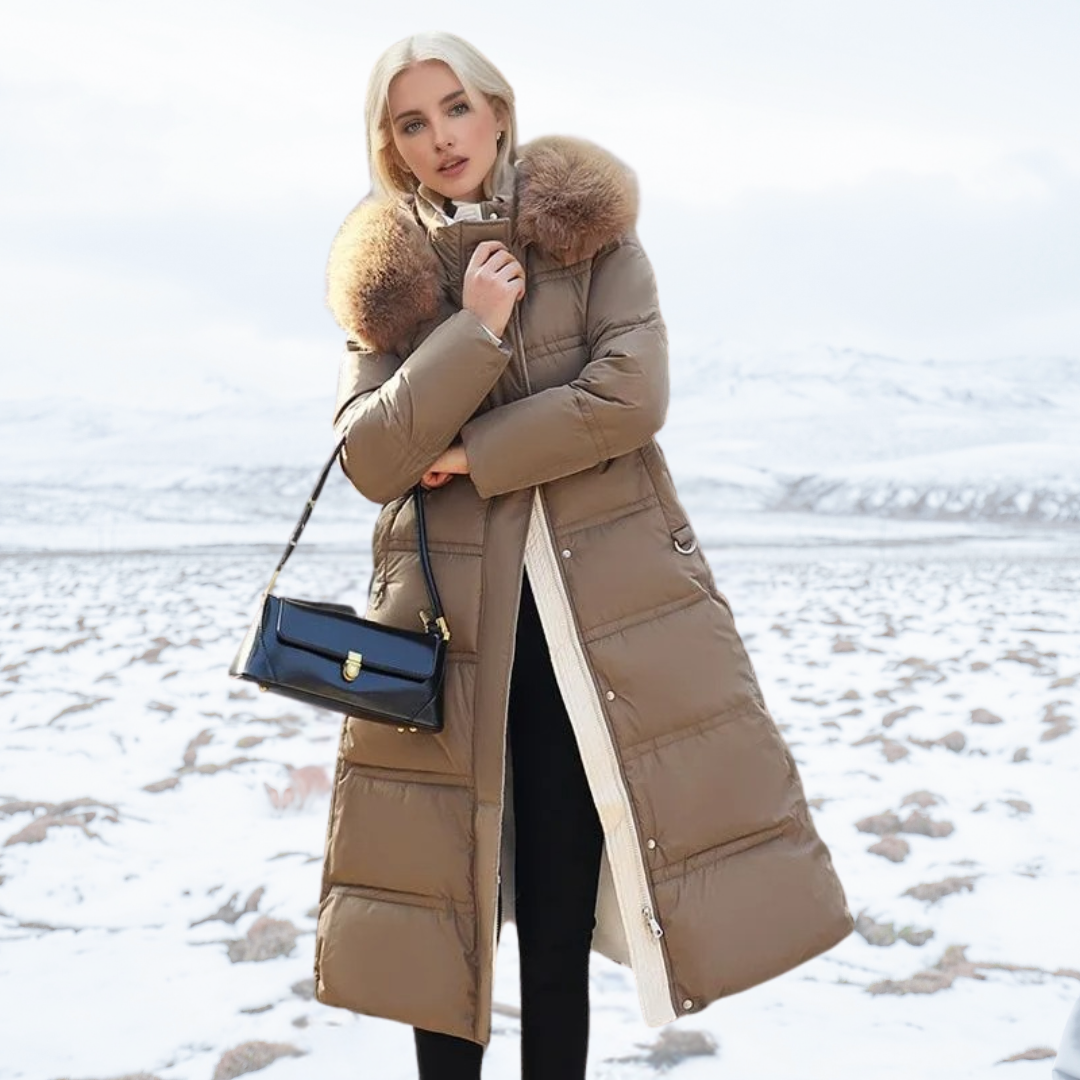 Wintermantel Damen - Langer Schnitt mit auffälligem Kragen - 5 - Jasminaboutique.com