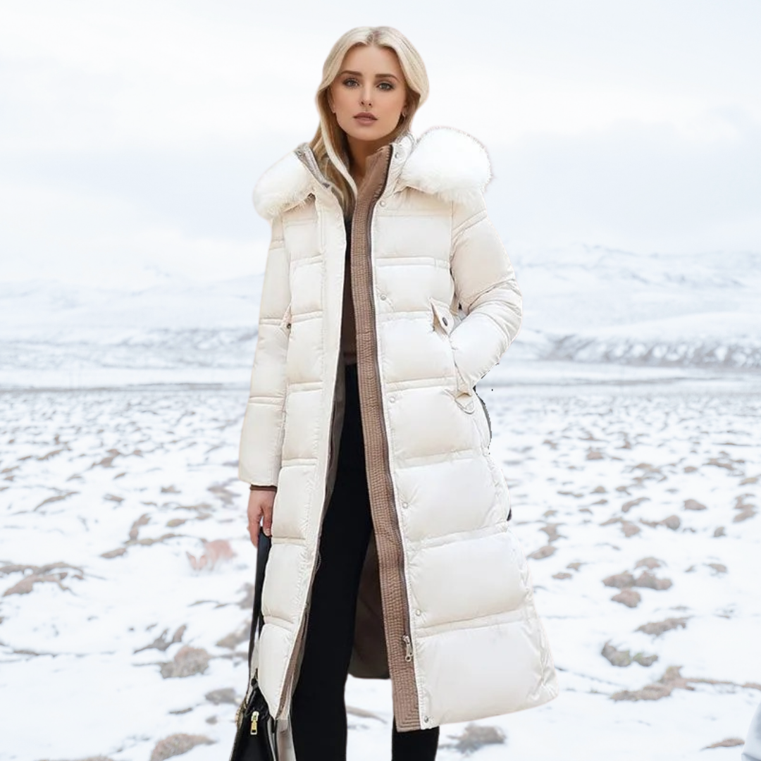Wintermantel Damen - Langer Schnitt mit auffälligem Kragen - 7 - Jasminaboutique.com