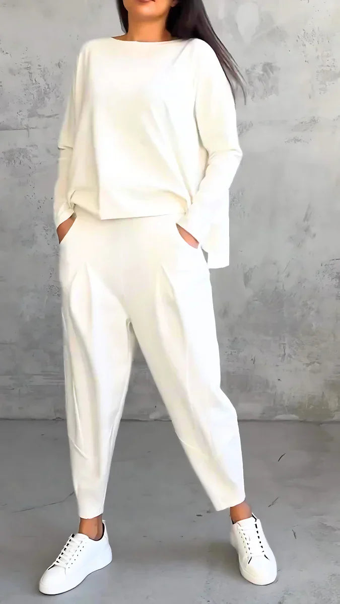 Zwei-Teiliges Outfit Damen mit lässigem Schnitt und bequemer Passform - 1 - Jasminaboutique.com