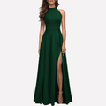 Abendkleid Damen mit hohem Schlitz und elegantem Schnitt - 2 - Jasminaboutique.com