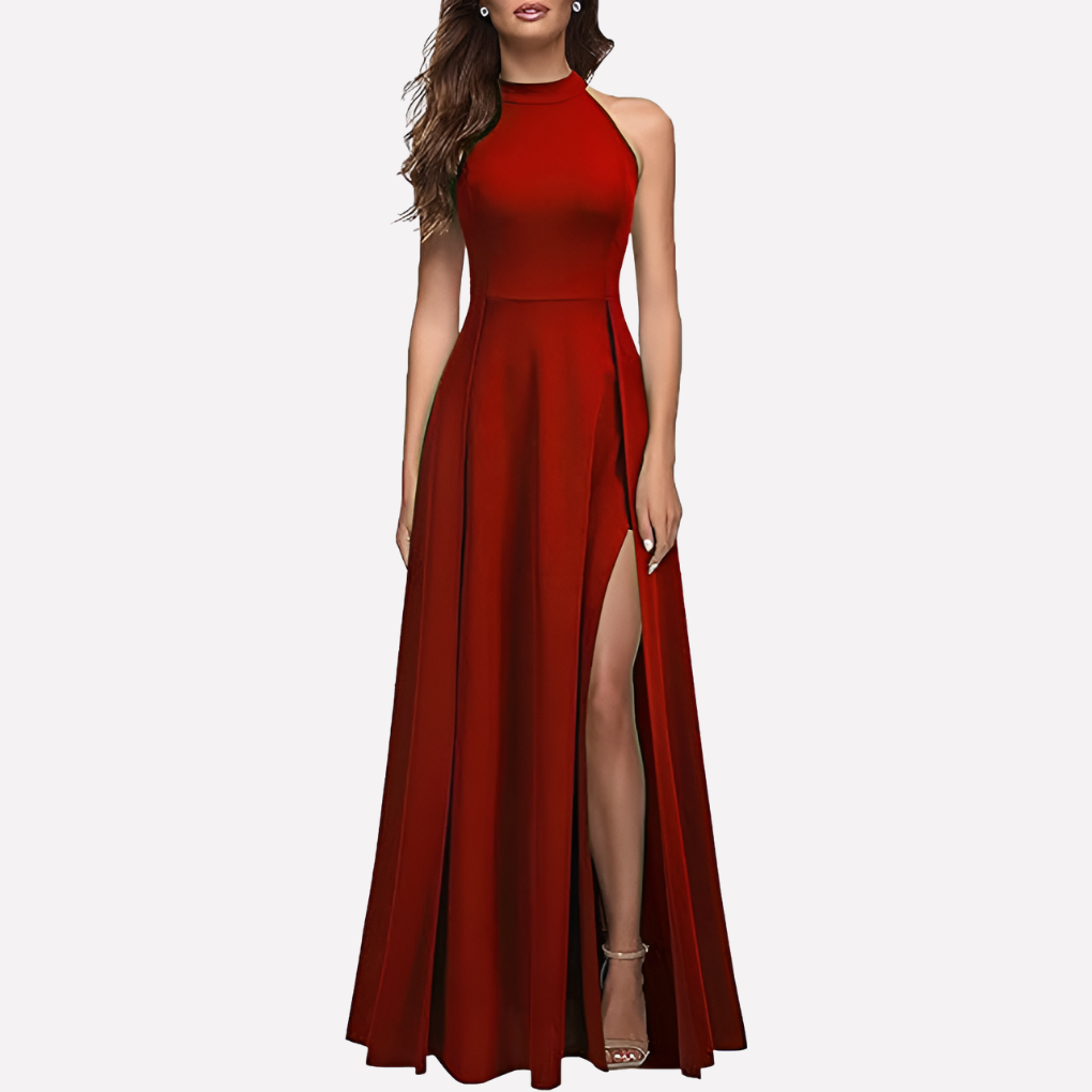 Abendkleid Damen mit hohem Schlitz und elegantem Schnitt - 3 - Jasminaboutique.com