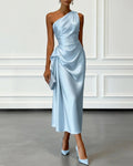 Cocktailkleid Damen mit asymmetrischem Design und Wickeloptik - 1 - Jasminaboutique.com
