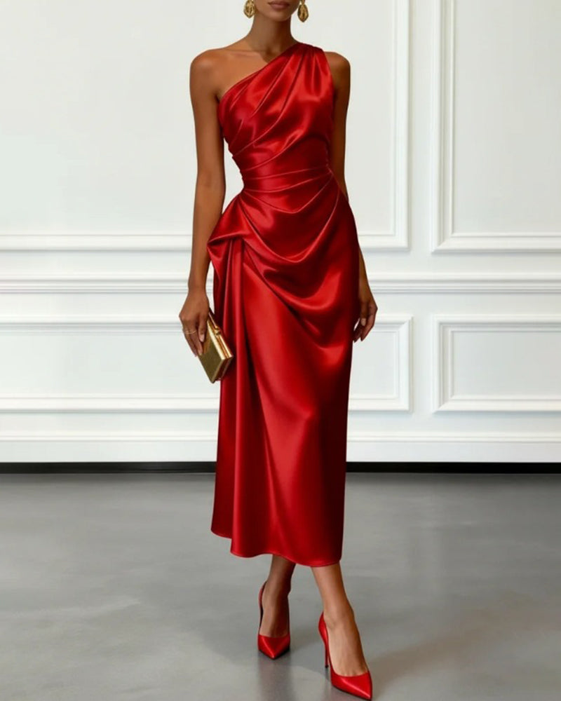 Cocktailkleid Damen mit asymmetrischem Design und Wickeloptik - 3 - Jasminaboutique.com