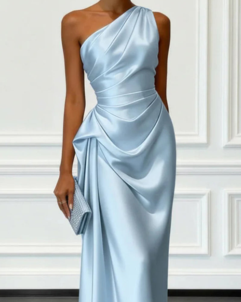 Cocktailkleid Damen mit asymmetrischem Design und Wickeloptik - 6 - Jasminaboutique.com