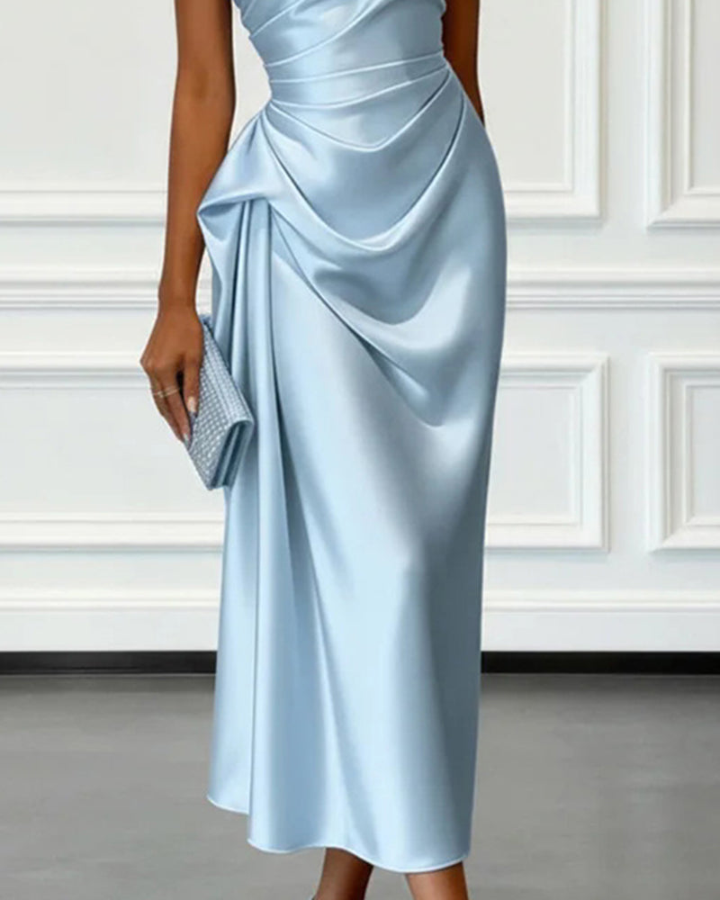 Cocktailkleid Damen mit asymmetrischem Design und Wickeloptik - 7 - Jasminaboutique.com