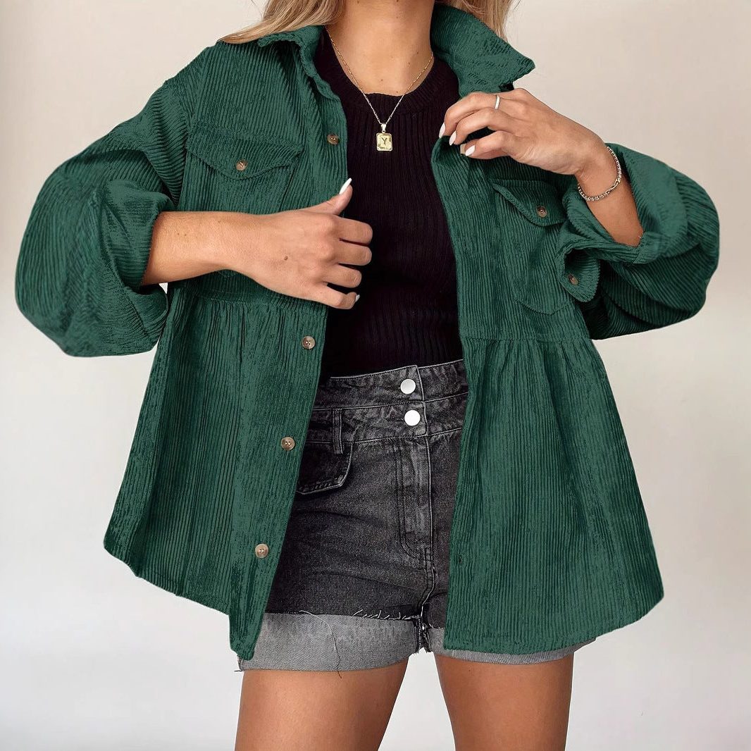 Oversized Jacke Damen mit Taillierung und Knopfverschluss - 4 - Jasminaboutique.com
