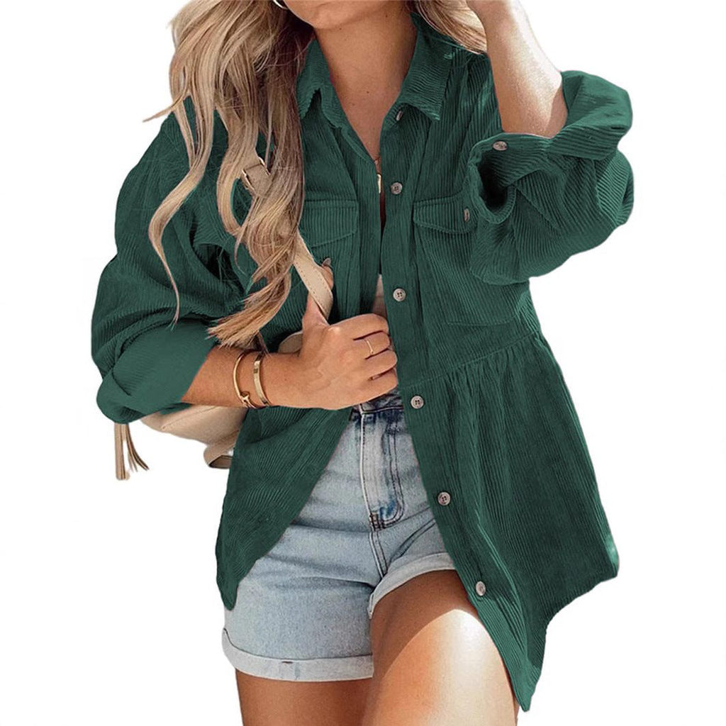 Oversized Jacke Damen mit Taillierung und Knopfverschluss - 5 - Jasminaboutique.com