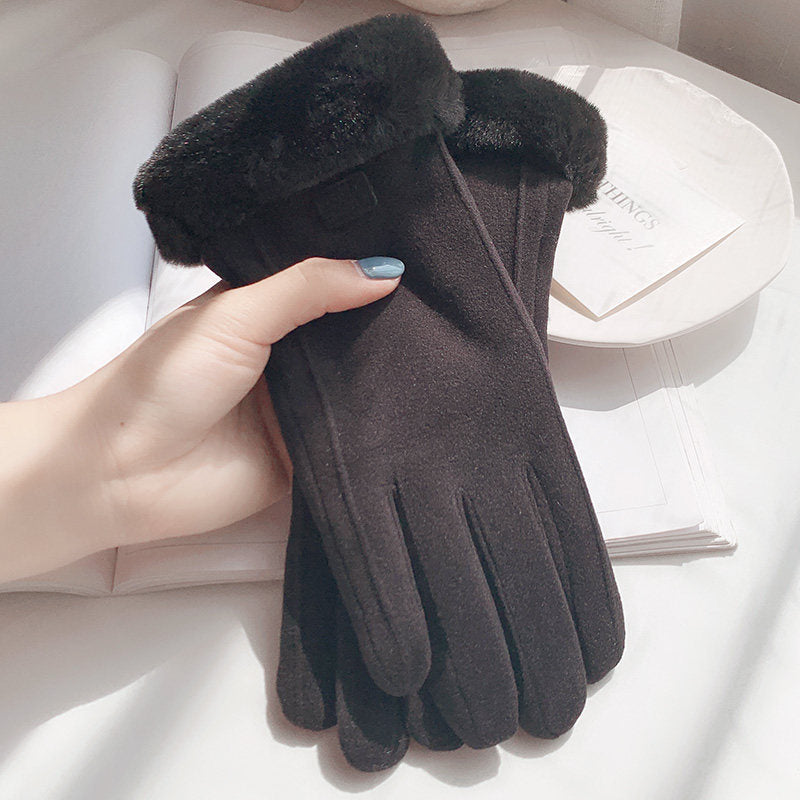Handschuhe Damen mit Futter und Touchscreen-Funktion - 1 - Jasminaboutique.com